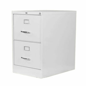 Archivero vertical metálico de 2 gavetas color gris