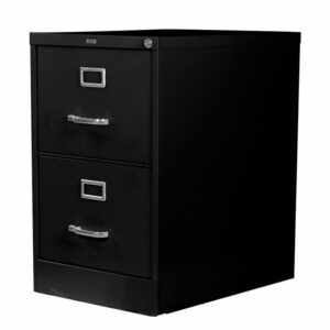Archivero vertical metálico de 2 gavetas color negro     Tampico